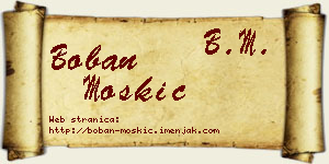 Boban Moskić vizit kartica